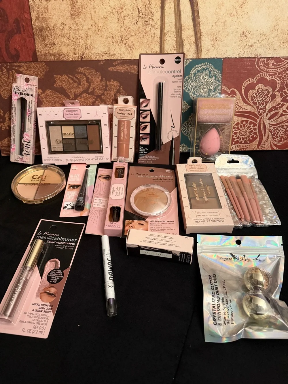Assorted Makeup Collection - Pink & Rose Gold Accents-18 Pc